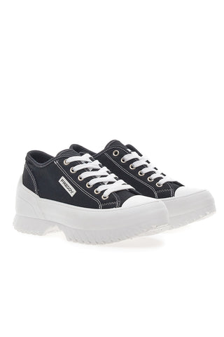 Schwarze Sneakers mit Plateau Freddy 7601