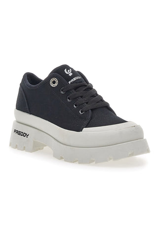 Schwarze Plateau-Sneaker Freddy 7603 für Damen