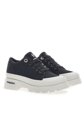 Schwarze Plateau-Sneaker Freddy 7603 für Damen