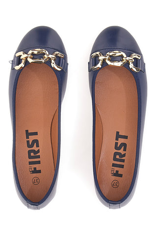 Blaue Ballerinas mit goldener Kette The First 170