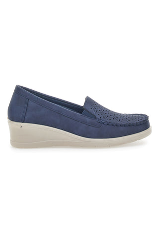 Mocassini con Zeppa Blu Navy Prima Riga 4320