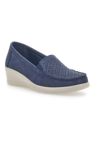 Marineblaue Keil-Loafer von Prima Riga 4320
