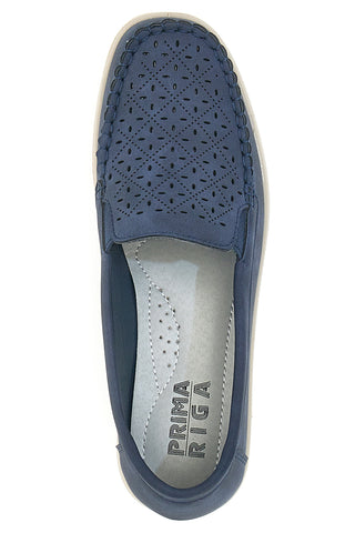 Marineblaue Keil-Loafer von Prima Riga 4320