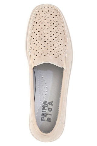 Mocassini con Zeppa Beige Prima Riga 4320