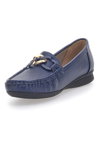 Blaue Slipper mit Golddetail First Line 3170