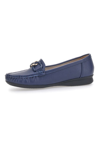 Blaue Slipper mit Golddetail First Line 3170