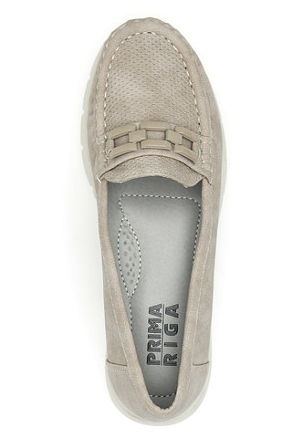 Mocassini Beige Con Catenina da Donna Prima Riga 9194