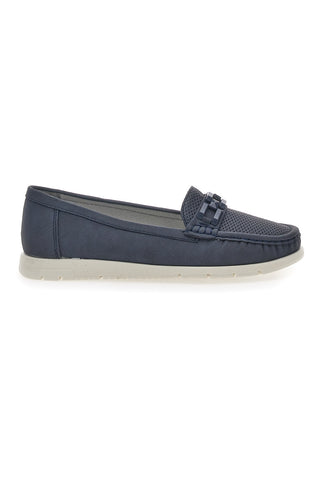 Blaue Mokassins mit First-Line-Kette 9194