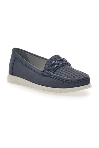 Mocassini Blu Con Catenina Prima Riga 9194