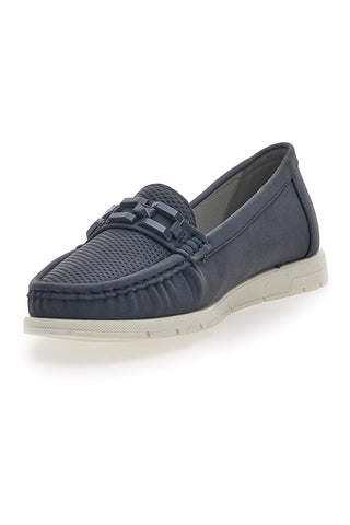 Mocassini Blu Con Catenina Prima Riga 9194