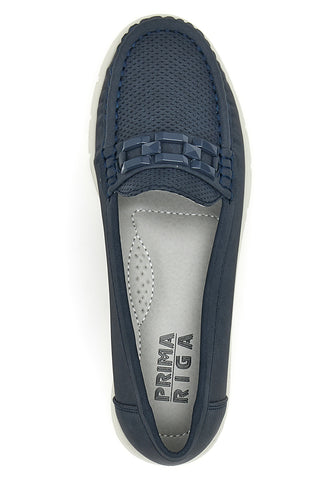 Mocassini Blu Con Catenina Prima Riga 9194