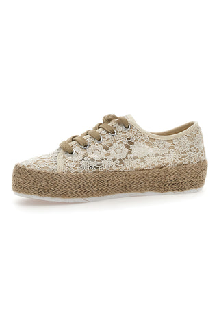 Espadrilles mit Spitze Cream Energy 122