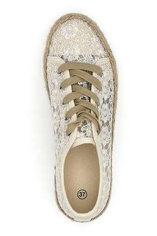 Espadrilles mit Spitze Cream Energy 122