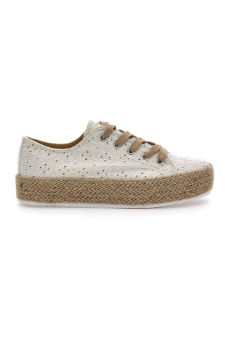 Beigefarbene Espadrilles aus Canvas „Energy 126“.