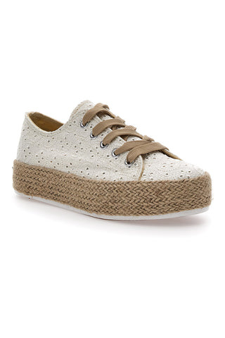 Beigefarbene Espadrilles aus Canvas „Energy 126“.