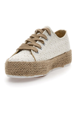 Beigefarbene Espadrilles aus Canvas „Energy 126“.