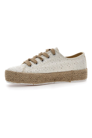 Beigefarbene Espadrilles aus Canvas „Energy 126“.