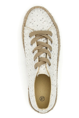 Beigefarbene Espadrilles aus Canvas „Energy 126“.