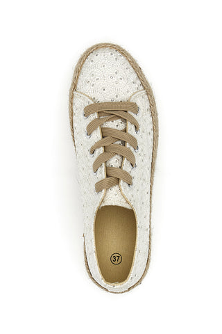 Beigefarbene Espadrilles aus Canvas „Energy 126“.