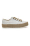 Sneakers Bianche e Beige Con Trama Ricamata e Flatform Energy 126