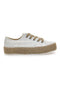 Sneakers Bianche e Beige Con Trama Ricamata e Flatform Energy 126
