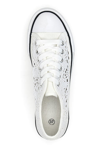 Weiße Sneakers mit gestickter Textur und Flatform Energy 108