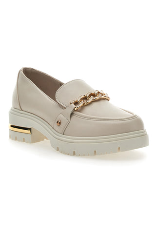 Beige Energy 1302 Mokassins mit Absatz