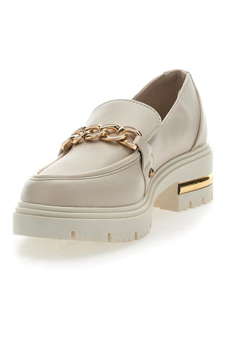 Beige Energy 1302 Mokassins mit Absatz