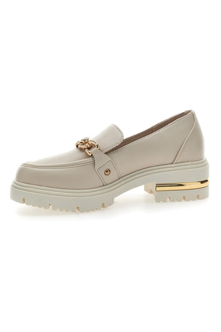 Beige Energy 1302 Mokassins mit Absatz