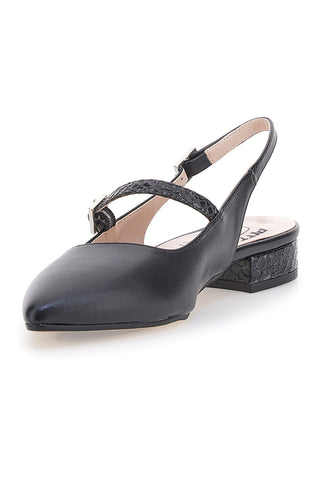 Pittarello Glam schwarze Slingback-Ballerinas 3888