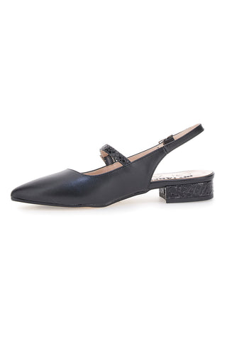 Pittarello Glam schwarze Slingback-Ballerinas 3888