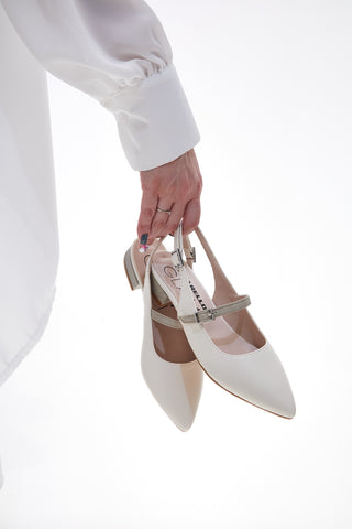 Pittarello Glam Cream Slingback-Ballerinas 3888