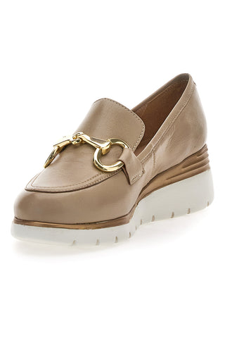 Biege-Mokassin aus echtem Leder mit PITTARELLO CLASS 4930-Detail