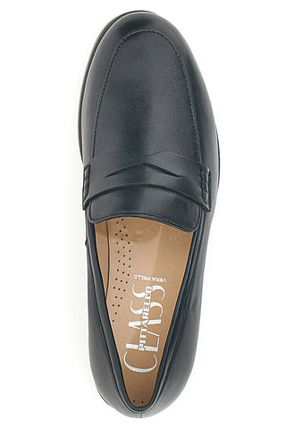 Mocassini Neri Con Bocca di Leone Pittarello Class 4853