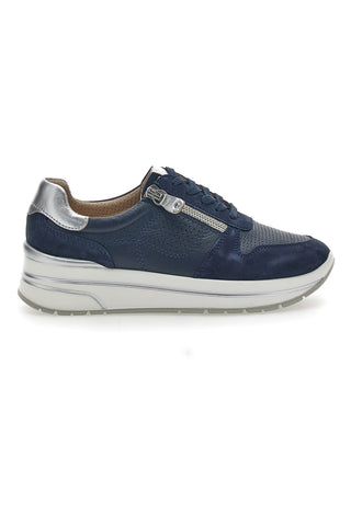 Blaue Schnürschuhe mit Plateau Pittarello Active 2302