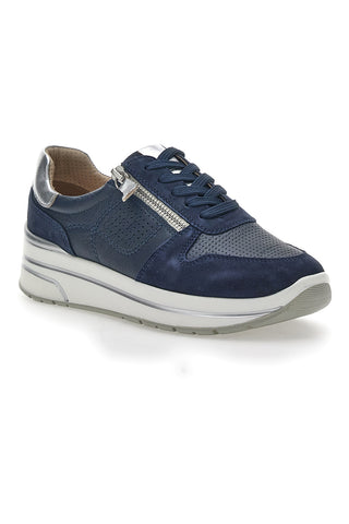 Blaue Schnürschuhe mit Plateau Pittarello Active 2302