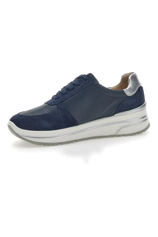 Blaue Schnürschuhe mit Plateau Pittarello Active 2302