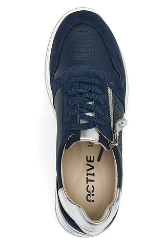 Blaue Schnürschuhe mit Plateau Pittarello Active 2302