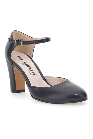 Schwarze Pumps mit Riemen Pittarello 4569