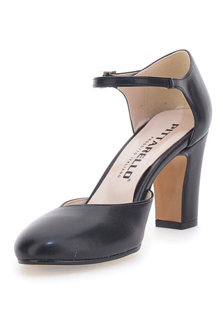 Schwarze Pumps mit Riemen Pittarello 4569