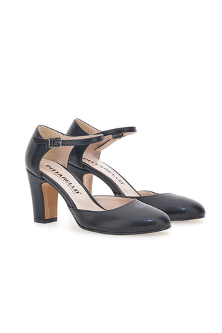 Schwarze Pumps mit Riemen Pittarello 4569