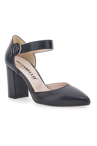 Schwarze Pumps mit Riemen Pittarello 4122