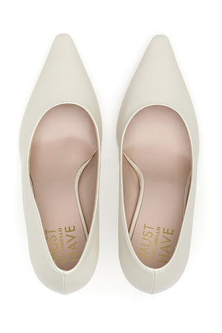 Cremeweißes, spitzes Dekolleté mit mittlerem Absatz. Pittarello Must Have 4174