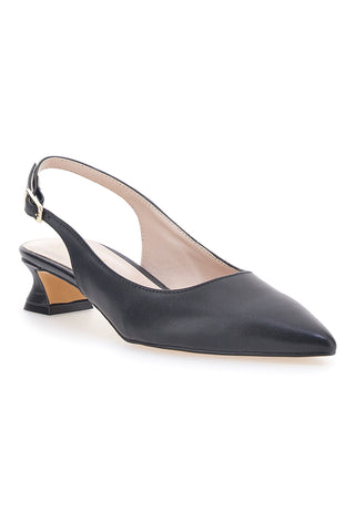 Schwarze spitze Pumps mit niedrigem Absatz Pittarello Glam 3614