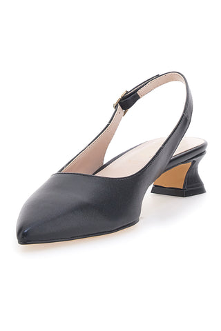 Schwarze spitze Pumps mit niedrigem Absatz Pittarello Glam 3614