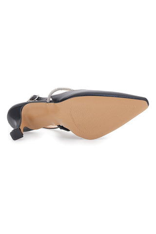 Décolleté Nere Slingback con Strass Pittarello Couture 8309