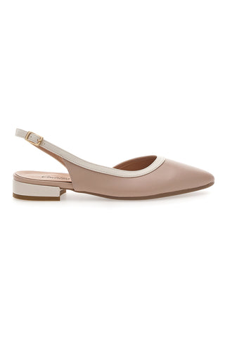 Hautfarbene, spitze Slingback-Ballerinas Pittarello Couture 6011