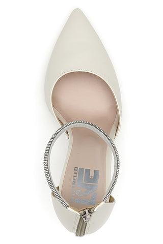 Cremefarbene Pumps mit Strassriemen Pittarello Love 709