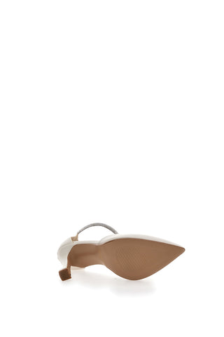 Cremefarbene Pumps mit Strassriemen Pittarello Love 709