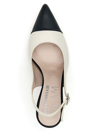 Pittarello Glam Weiße Slingback-Pumps 256